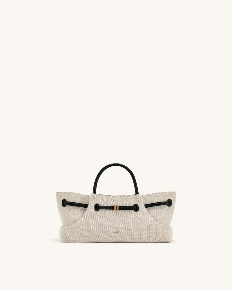 Maeve Tote Bag mit Dackel-Metallanhänger - Schwarzes Canvas