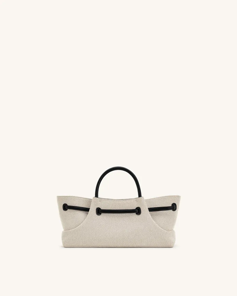 Maeve Tote Bag mit Dackel-Metallanhänger - Schwarzes Canvas