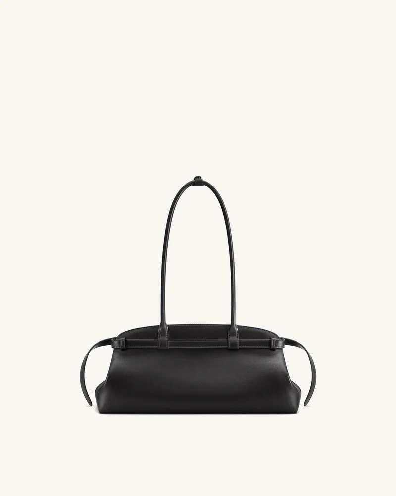 Arden East-West Schultertasche mit Gürteldetail - Schwarz