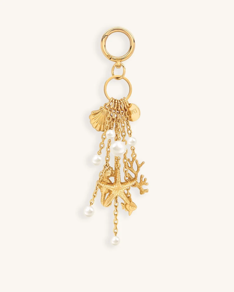 Ocean Kreatur Kunstperlen-Taschenanhänger - Gold