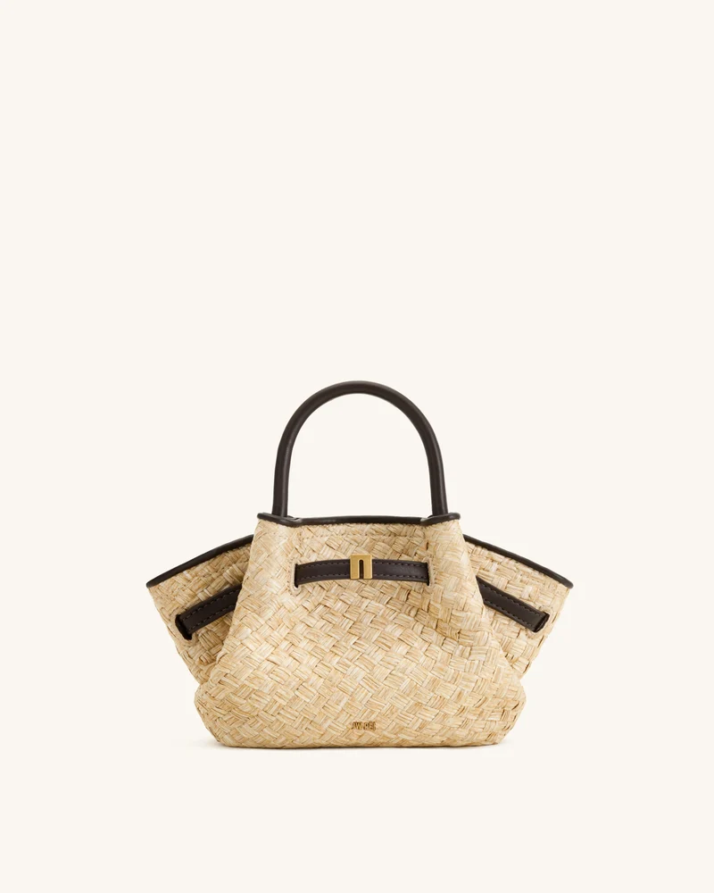 Hana Mini-Tote-Bag aus Strohimitat - Braun