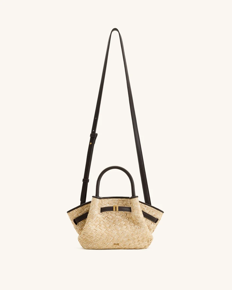 Hana Mini-Tote-Bag aus Strohimitat - Braun