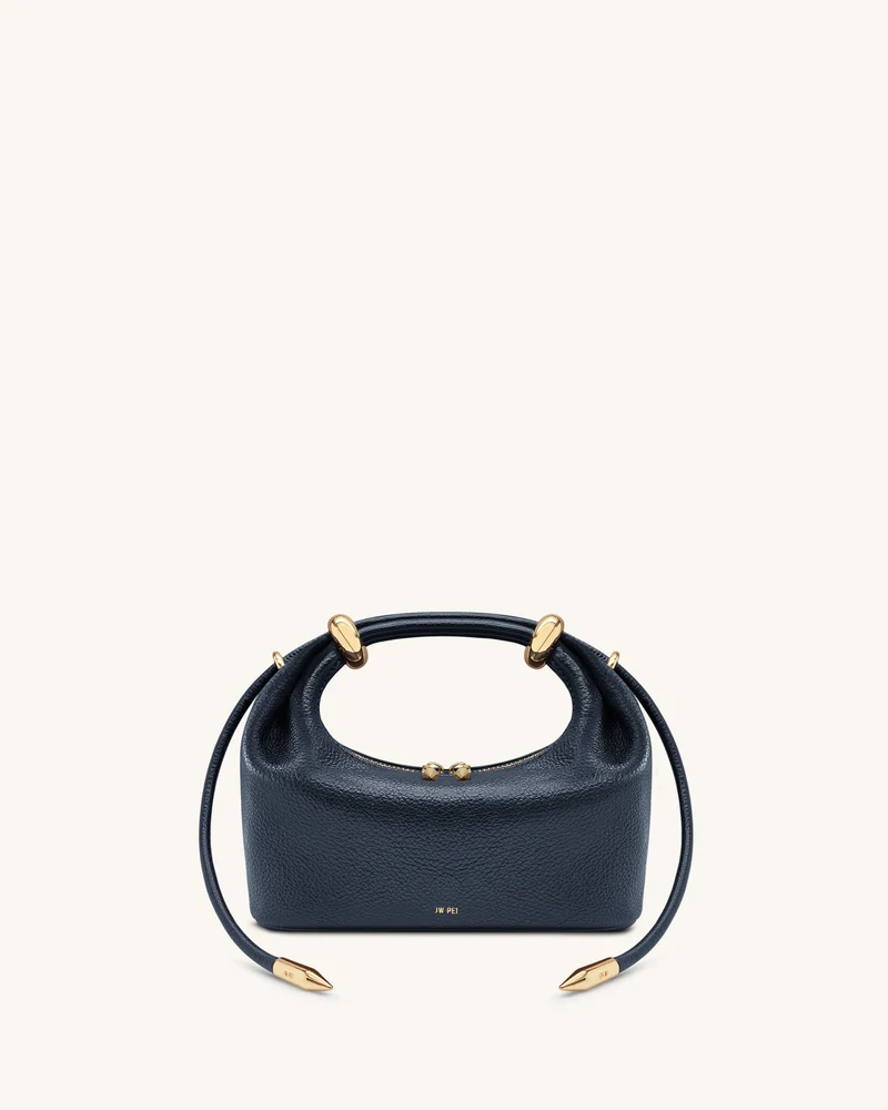 Ellie Henkeltasche mit Metallring-Verzierung - Marineblau