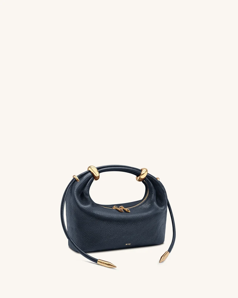 Ellie Henkeltasche mit Metallring-Verzierung - Marineblau