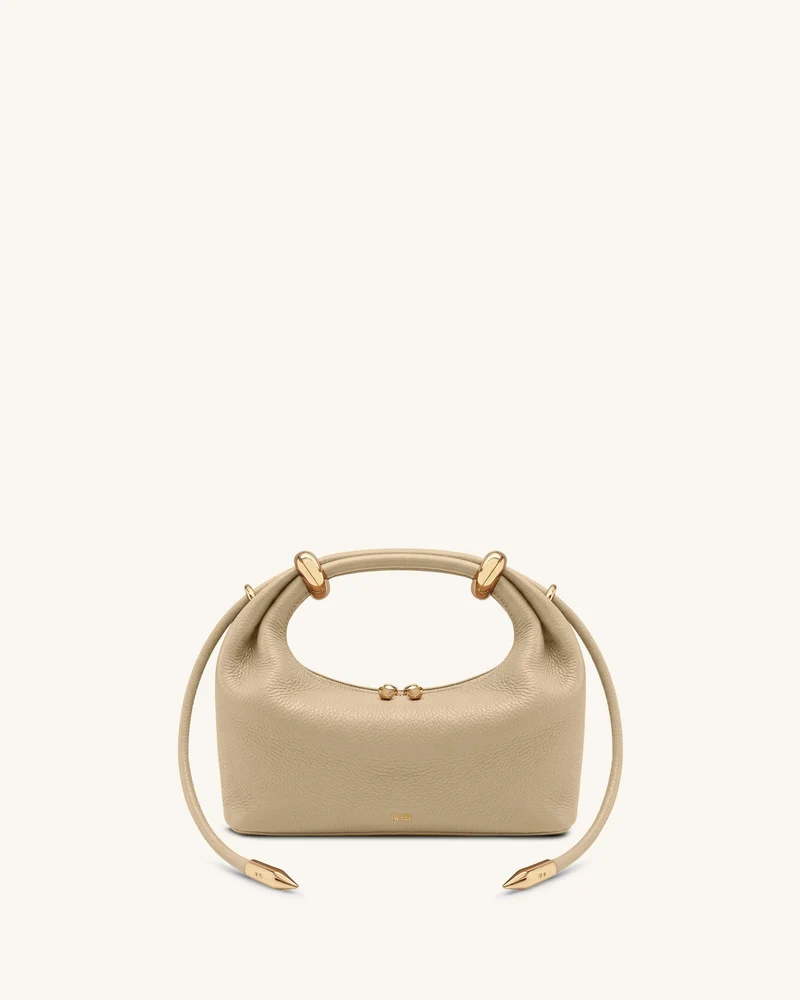 Ellie Henkeltasche mit Metallring-Verzierung - Beige