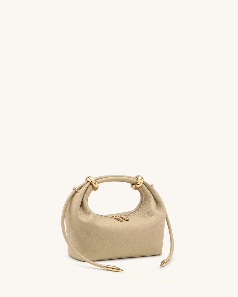 Ellie Henkeltasche mit Metallring-Verzierung - Beige