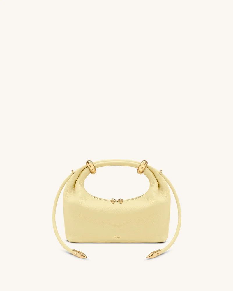 Ellie Henkeltasche mit Metallring-Verzierung - Zitronengelb