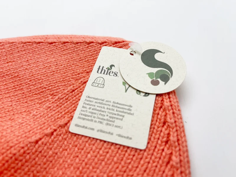 thies Organic Beanie vegan salmon