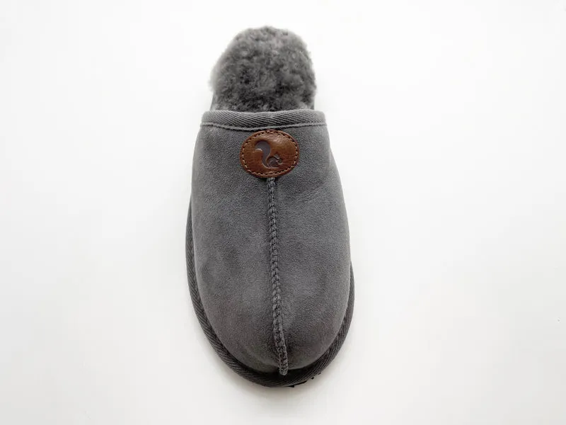 thies 1856 ® Sheepskin Grumpy Dad Slipper dark grey