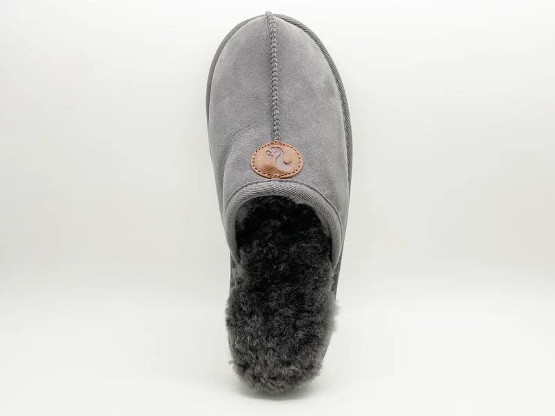 thies 1856 ® Sheepskin Grumpy Dad Slipper dark grey