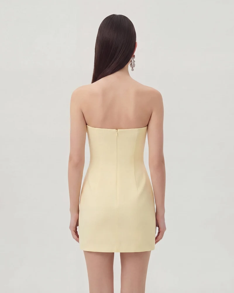 Geblümtes Minikleid - Gelb