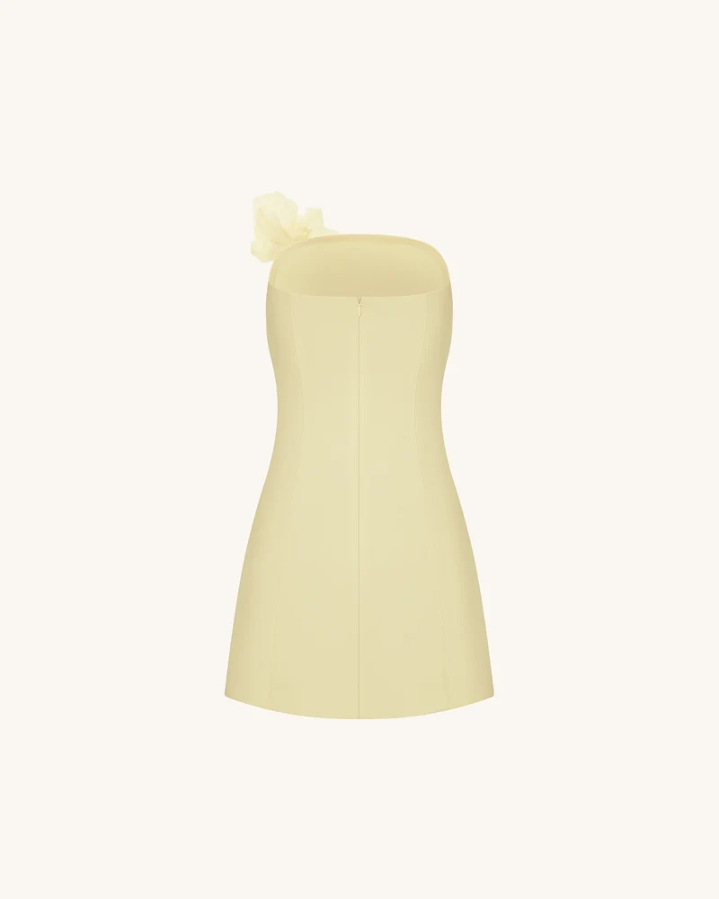 Geblümtes Minikleid - Gelb