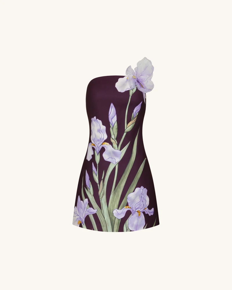 Geblümtes Minikleid - Lila