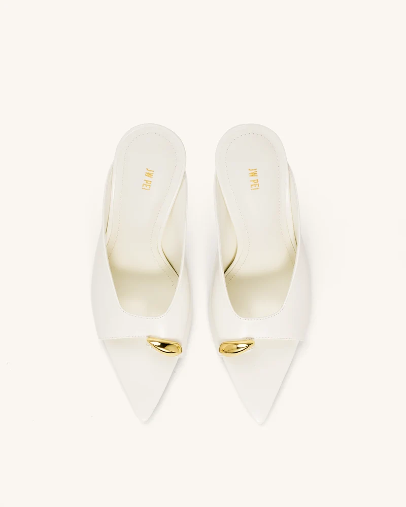 Noemi Spitze Mule-Heels - Weiß