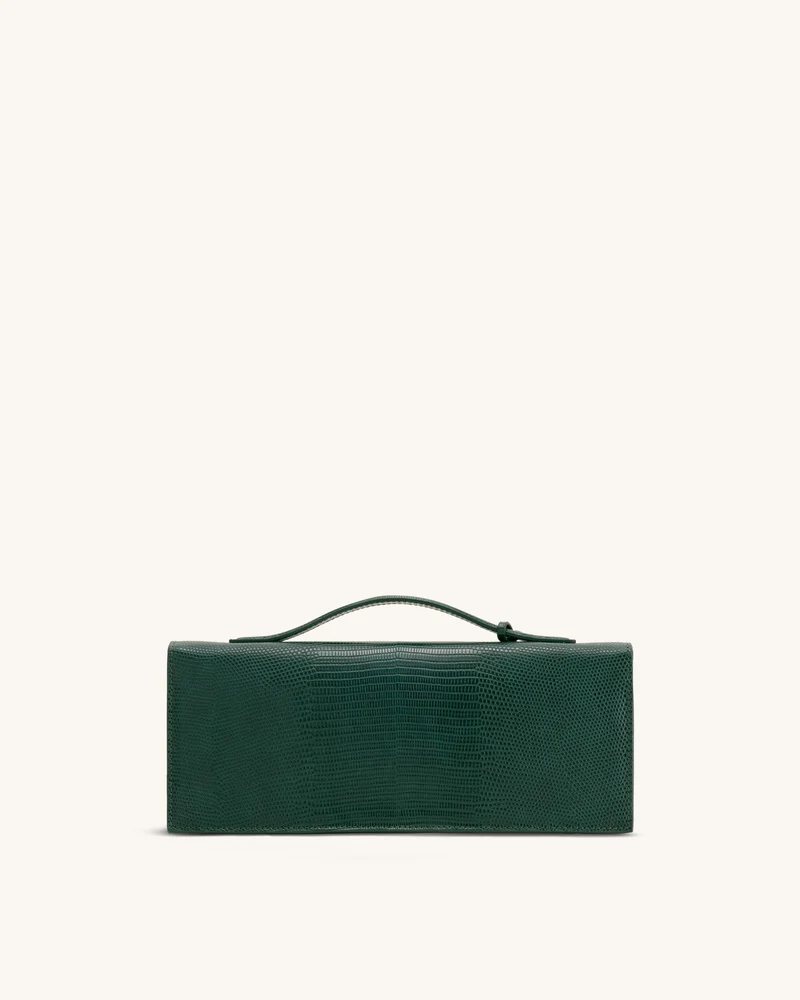 Celeste Envelope-Henkeltasche - Olivgrün mit Eidechsen-Struktur