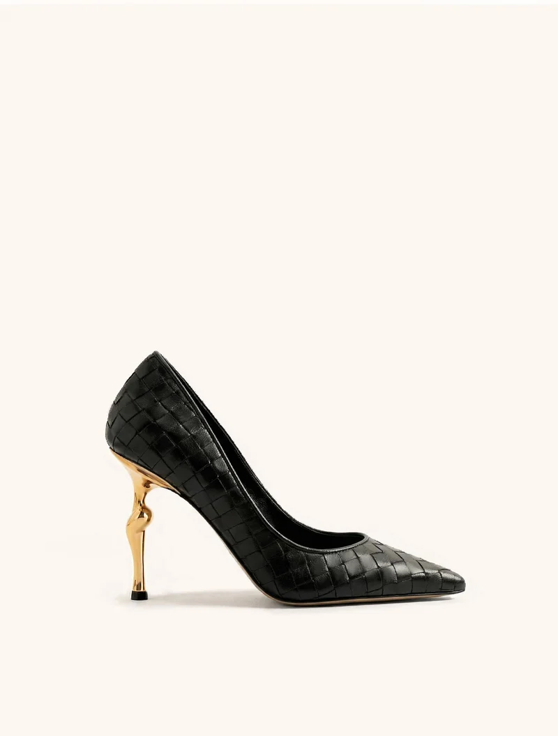 Hazel Geflochtene Heels - Schwarz