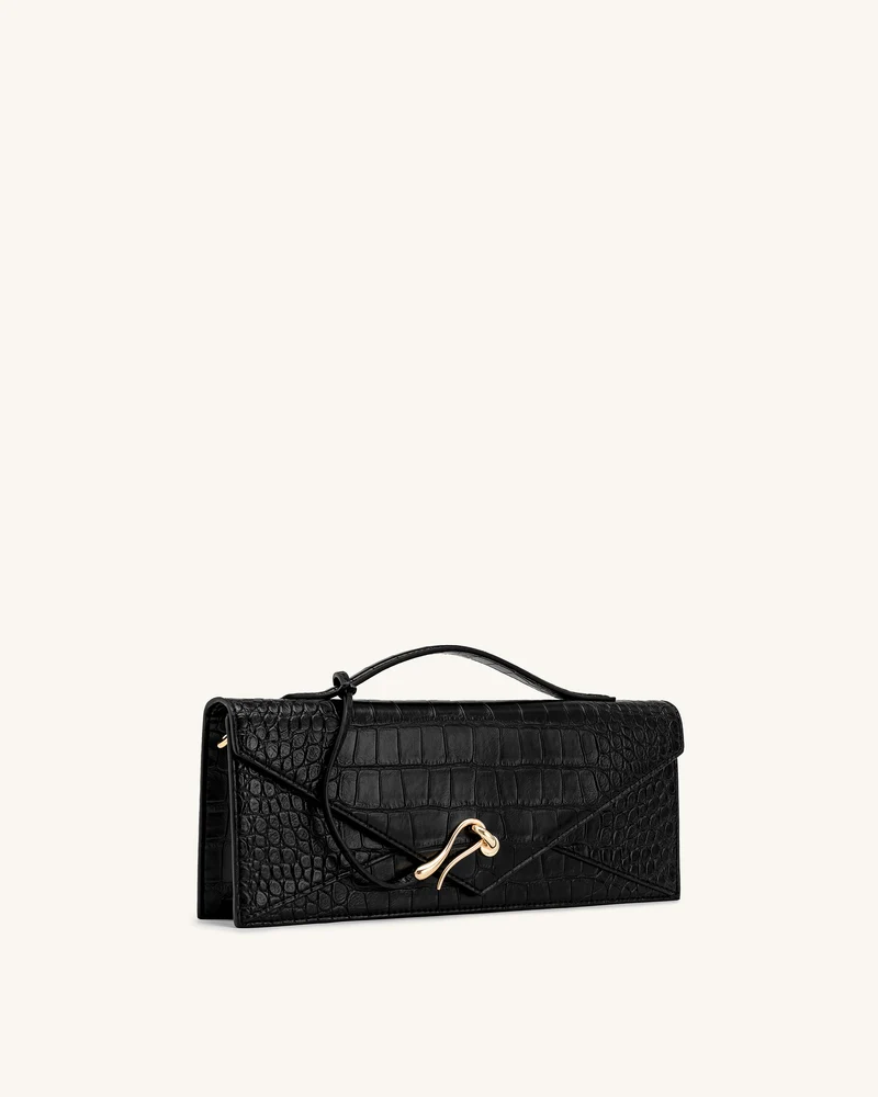 Celeste Umschlag-Henkeltasche - Schwarzes Kroko