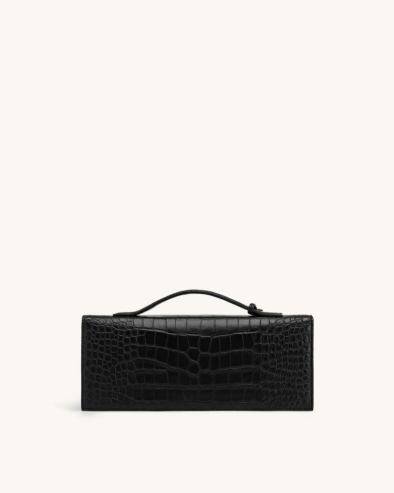 Celeste Umschlag-Henkeltasche - Schwarzes Kroko