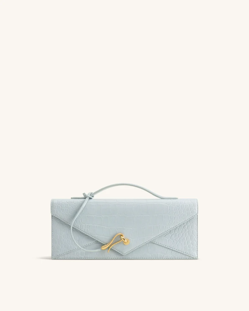 Celeste Umschlag-Henkeltasche - Hellblaues Kroko