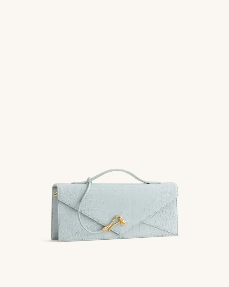 Celeste Umschlag-Henkeltasche - Hellblaues Kroko