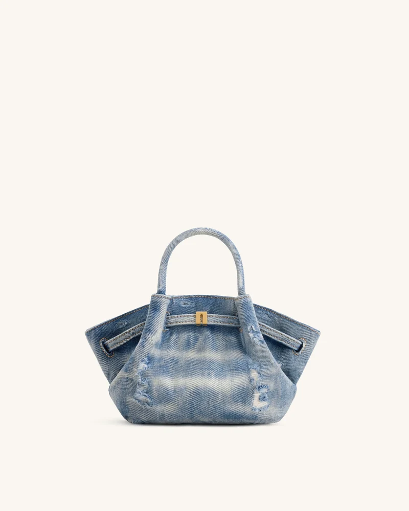 Hana Mini Denim Tote Bag - Blau