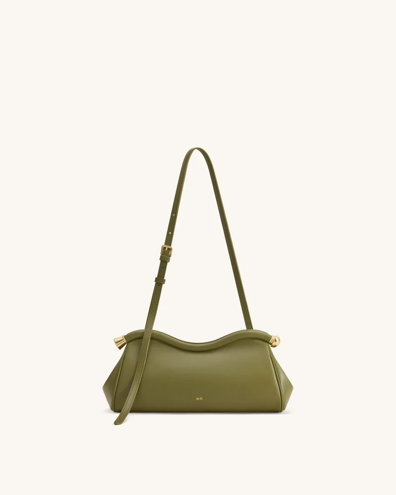 Naomi Geschwungene Schultertasche - Olivgrün