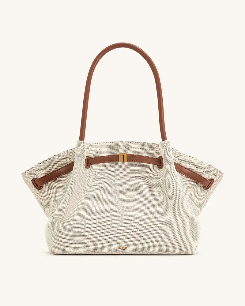 Hana Große Tote Bag - Brauner Canvas
