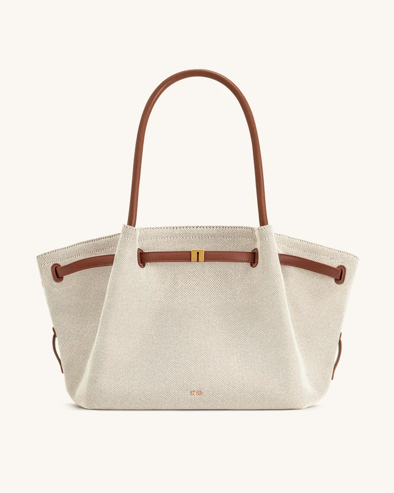 Hana Große Tote Bag - Brauner Canvas