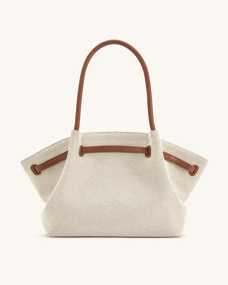 Hana Große Tote Bag - Brauner Canvas