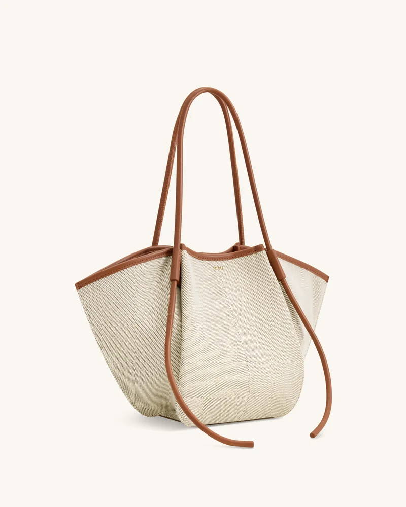 Nala Breite Tote Bag - Brauner Canvas
