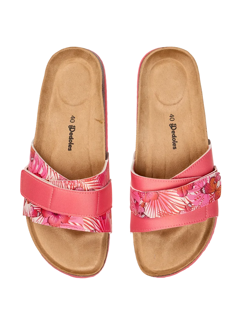 Korkpantoletten für Frauen Hibiskus