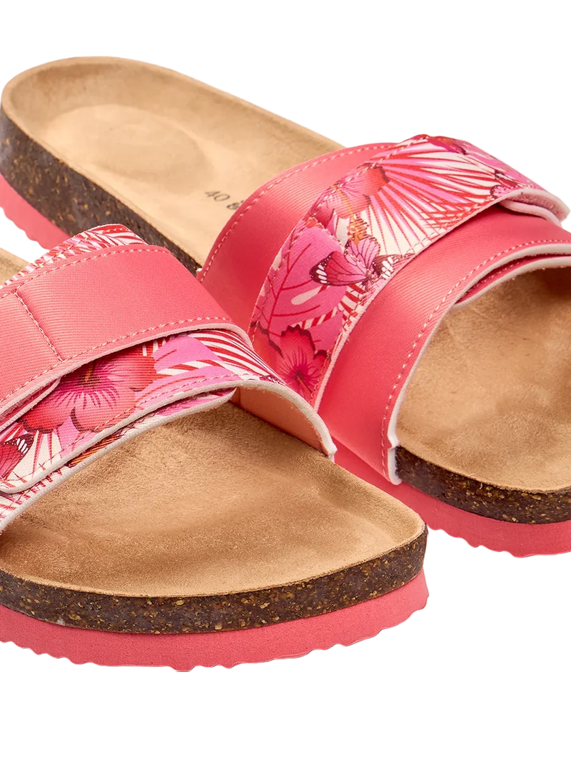 Korkpantoletten für Frauen Hibiskus