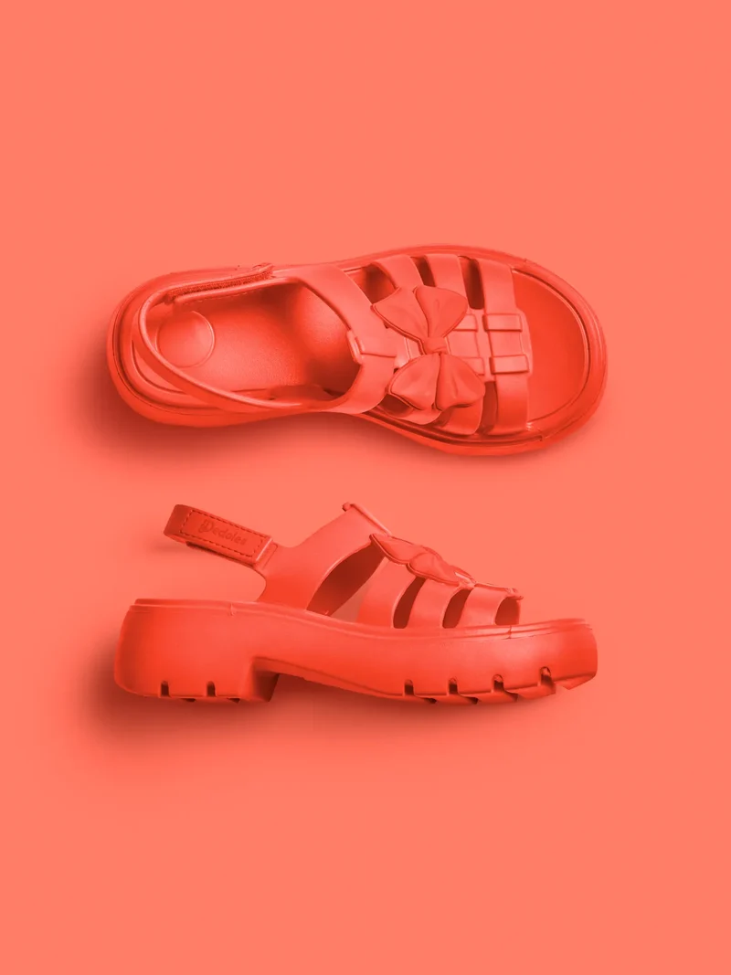 Lebendiges Rot Eva Fisherman Sandalen für Damen