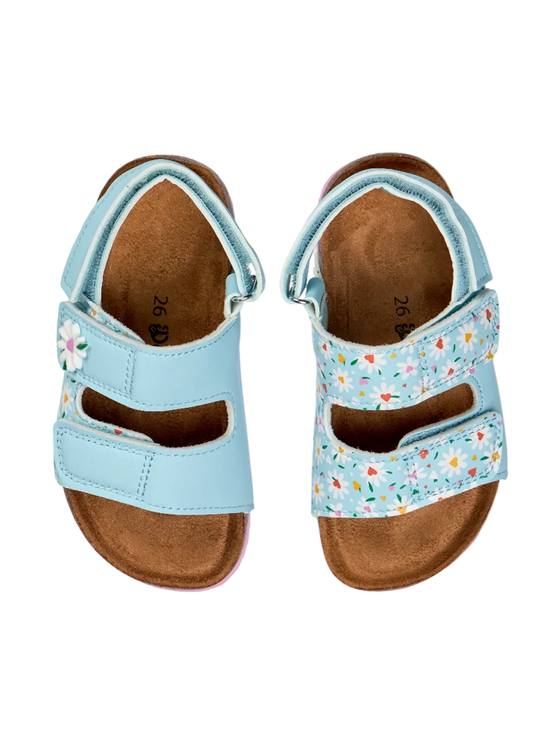 Korksandalen für Kinder Herzen und Gänseblümchen