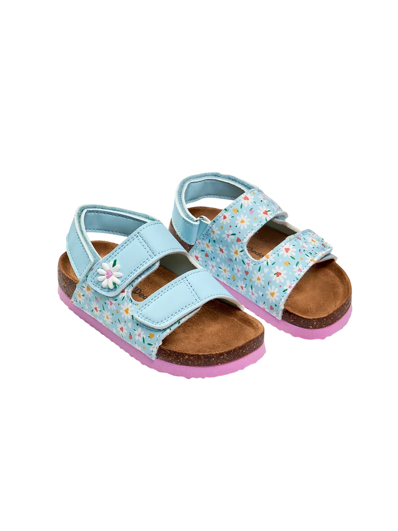 Korksandalen für Kinder Herzen und Gänseblümchen