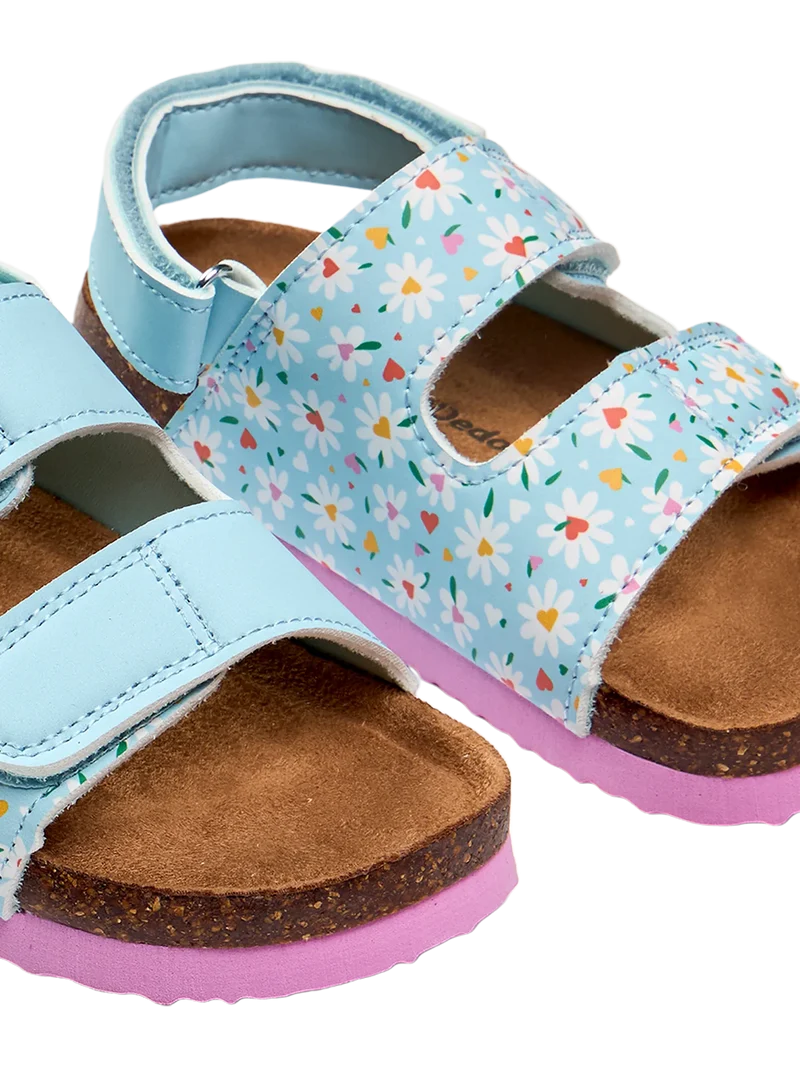 Korksandalen für Kinder Herzen und Gänseblümchen