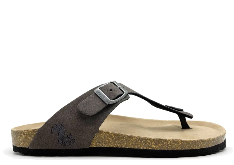 thies 1856 ® Eco Bio Thong Sandal vegan charcoal
