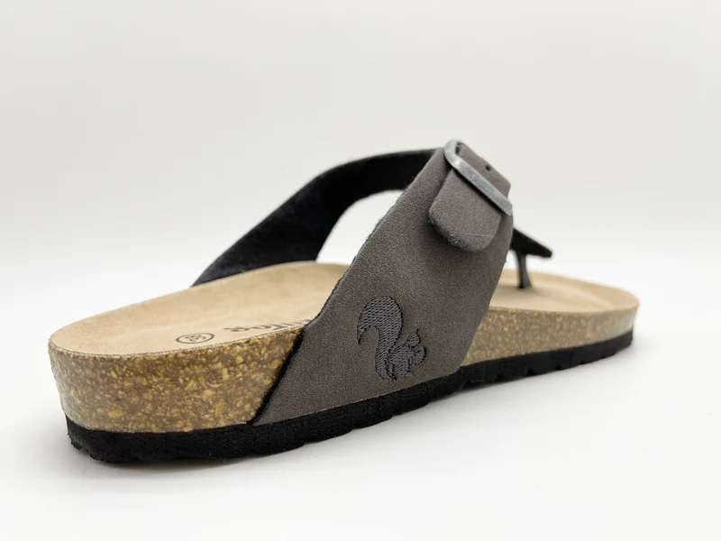 thies 1856 ® Eco Bio Thong Sandal vegan charcoal