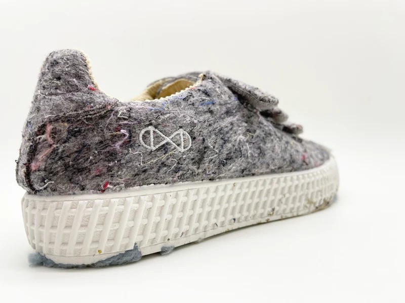 nat-2™ Mover Low Velcro grey vegan, aus recycelten Textilien