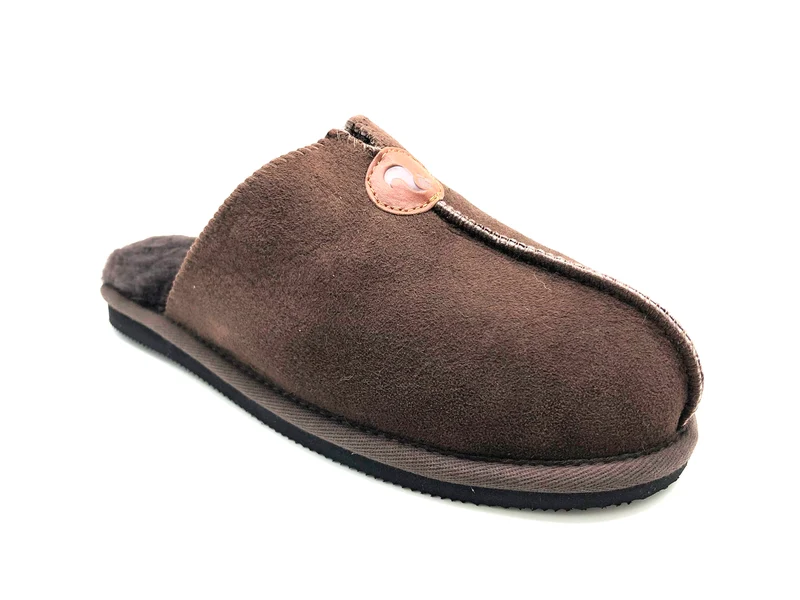 thies 1856 ® Sheepskin Grumpy Dad Slipper dark brown