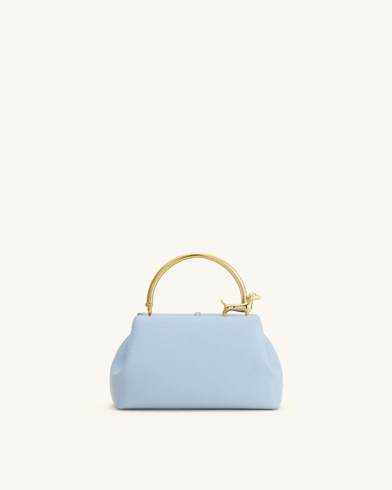 Bruna Dackel-Metallgriff Henkeltasche - Hellblau