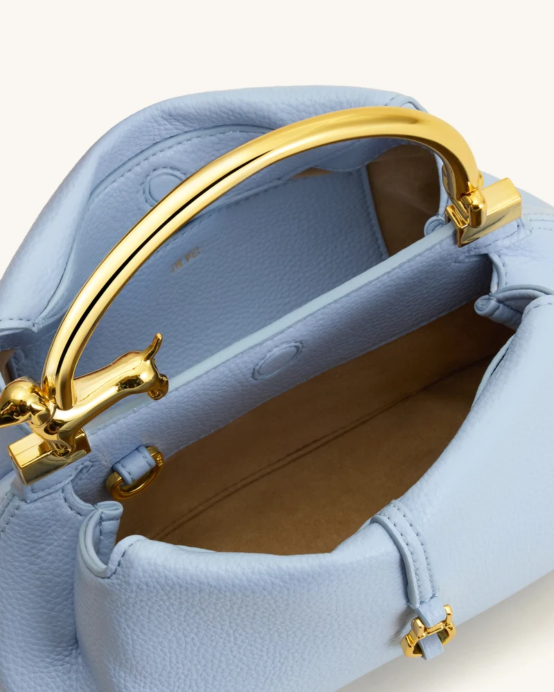 Bruna Dackel-Metallgriff Henkeltasche - Hellblau