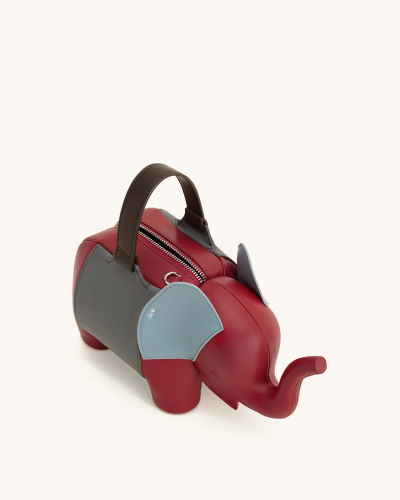 Claire Elefantenförmige Handtasche - Rot/Dunkelgrau