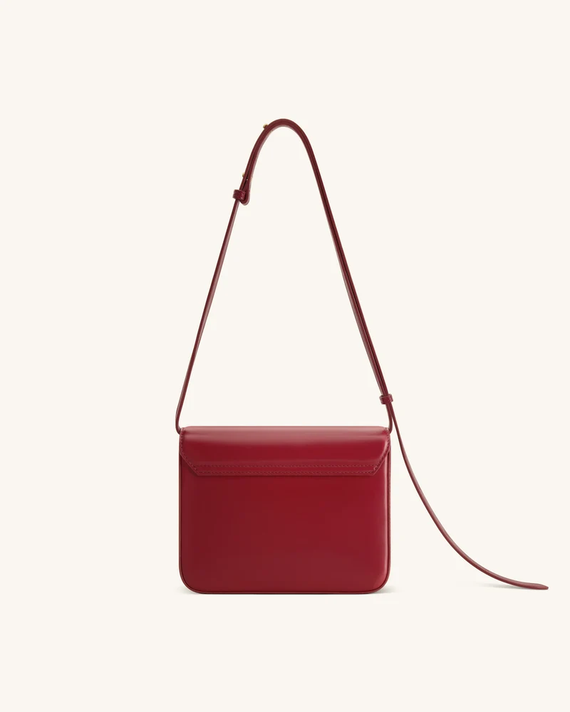 Evania Schultertasche mit Schloss-Detail - Rot