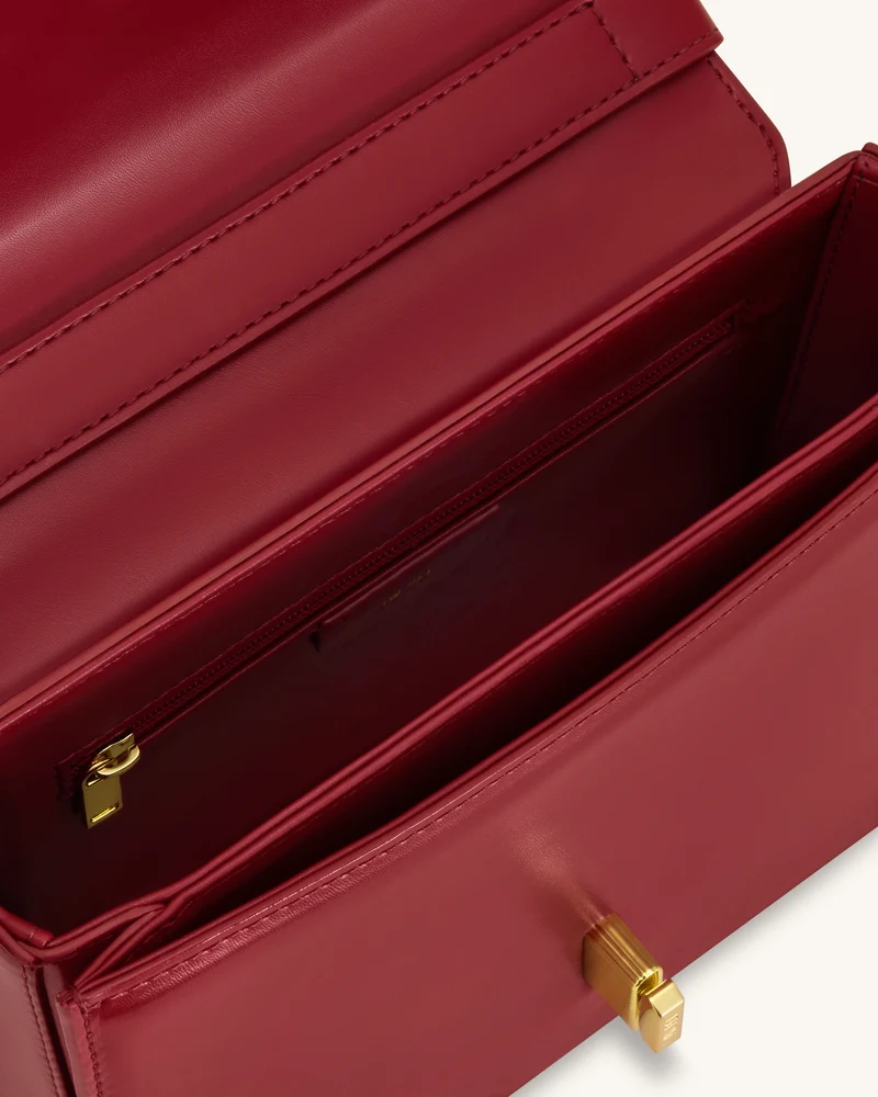 Evania Schultertasche mit Schloss-Detail - Rot