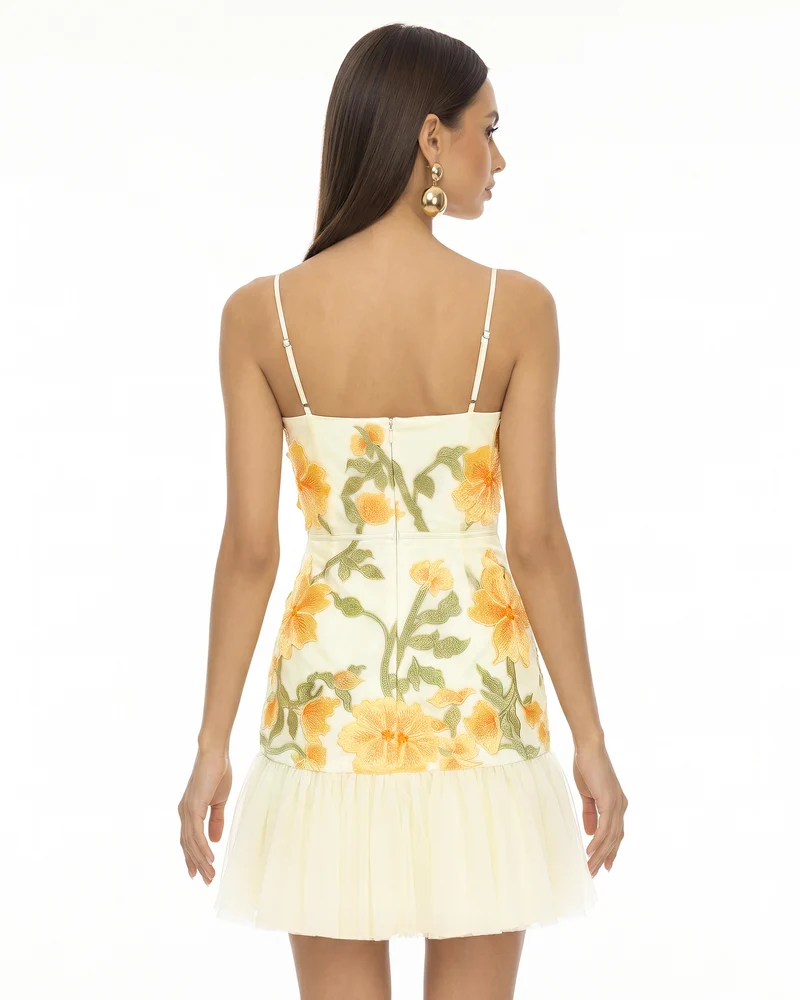 Florales Träger-Minikleid - Marigold