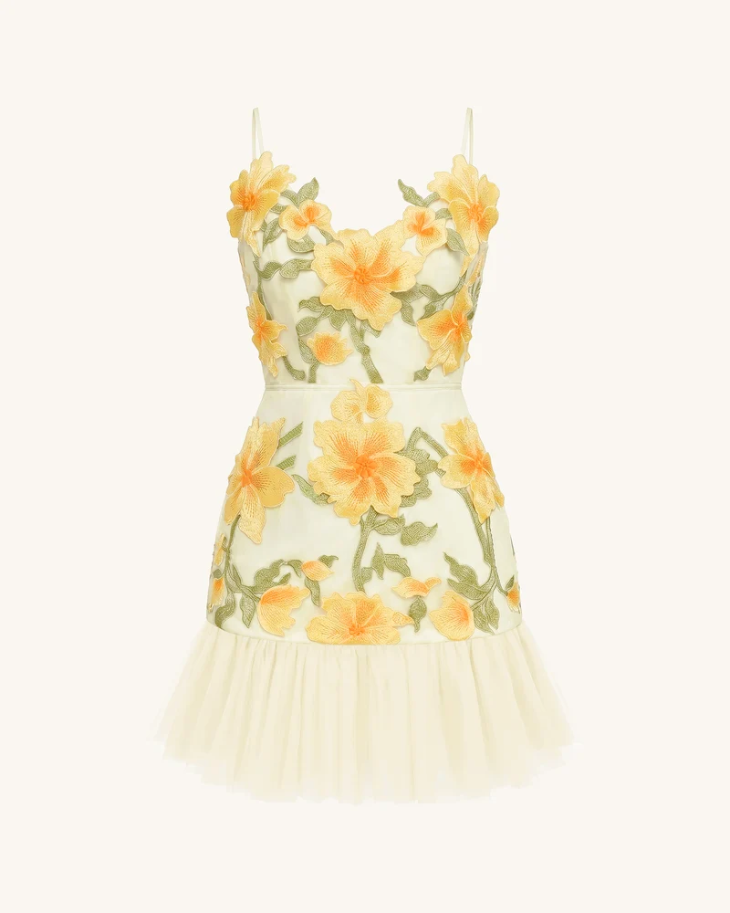 Florales Träger-Minikleid - Marigold
