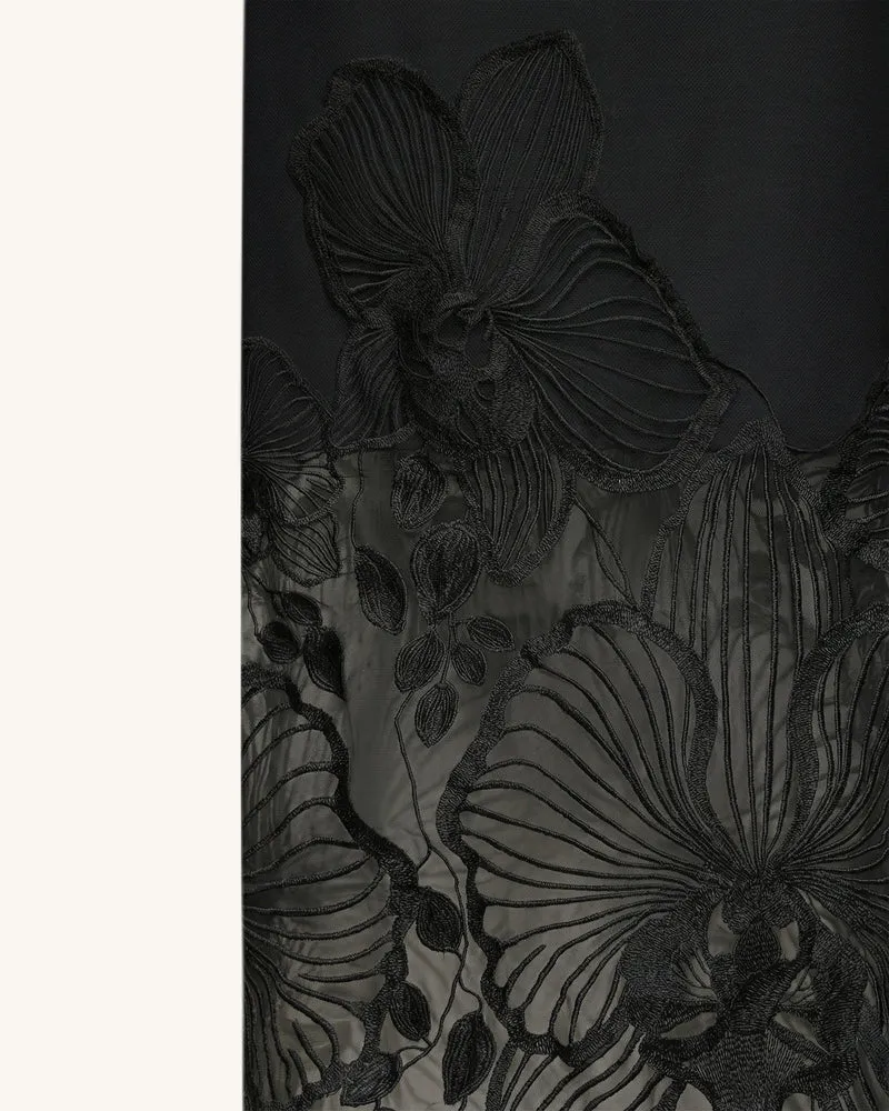 Orchid Besticktes Korsettkleid - Schwarz