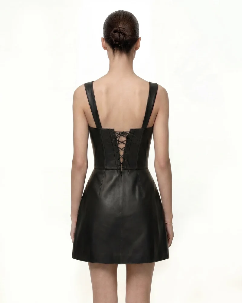 Korsettkleid mit Iris-Blumenprint – Schwarz