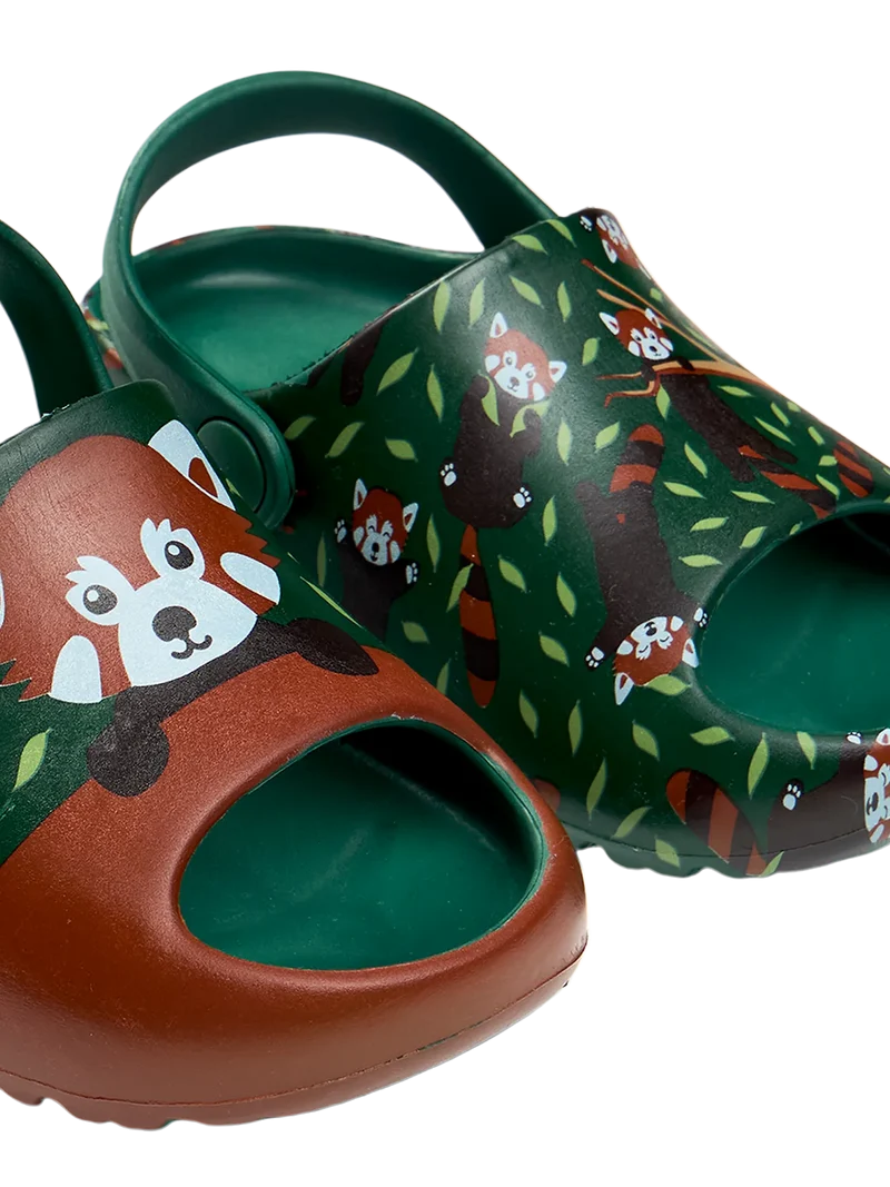 Lustige Baby-Clog-Sandalen mit dicker Sohle Roter Panda